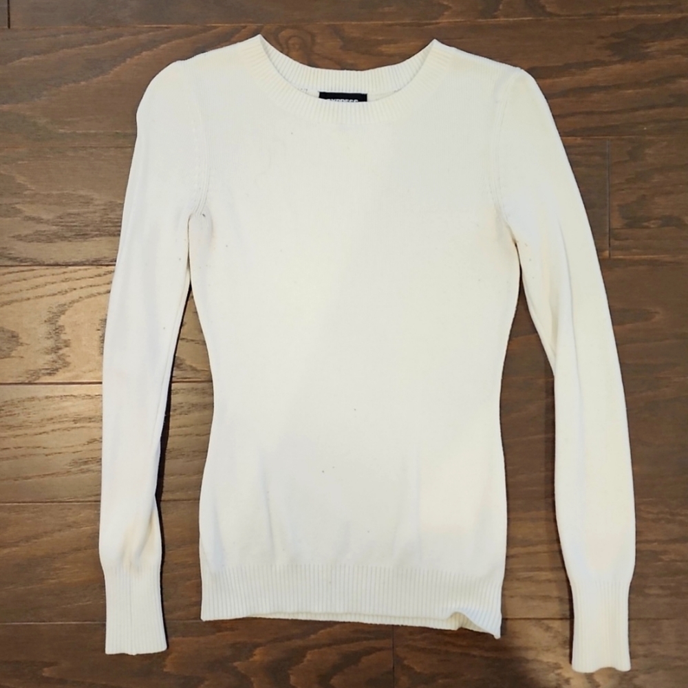 EXPRESS Crew Neck White Sweater